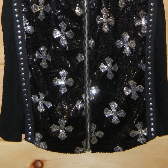 Platinum Plush Tank Top Size XL Black & Silver Front Zipper NWOT - Picture 7 of 10